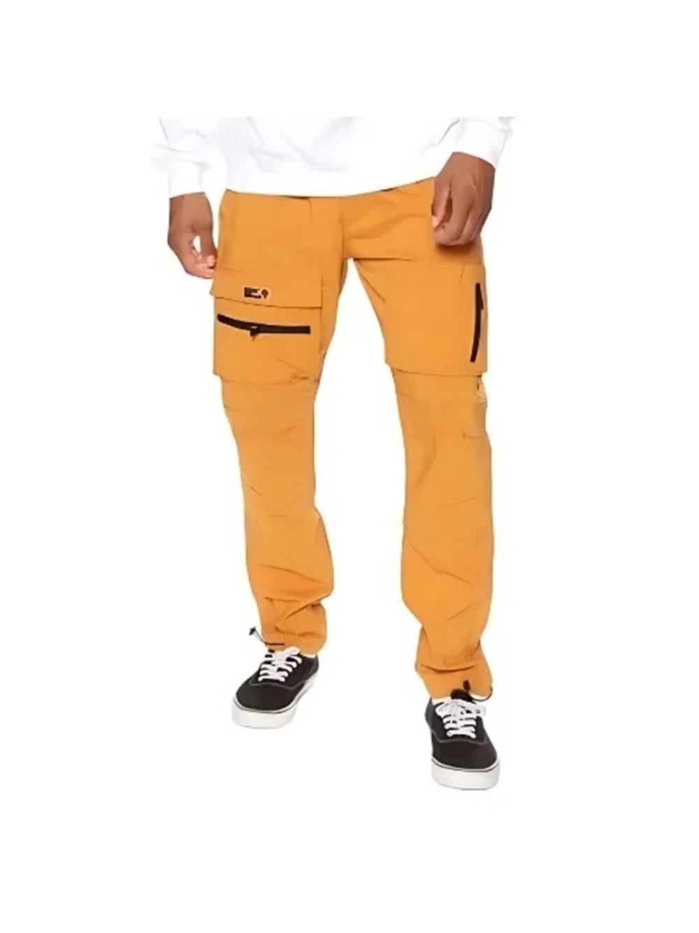 Men's Reason Orange Cargo Pants M with Black Accents